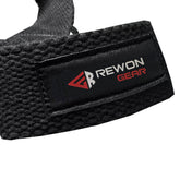 Black Rewon Gear weightlifting belt for powerlifting, designed for comfort and durability, ideal for home gym and fitness training.